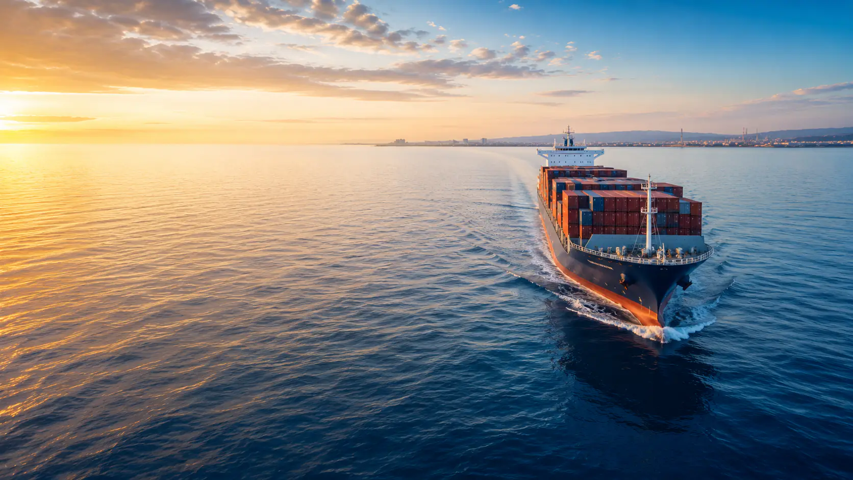 Guardian Shipping container vessel travelling across the sea