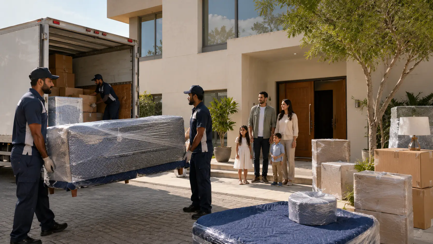 Professional team supporting a home relocation